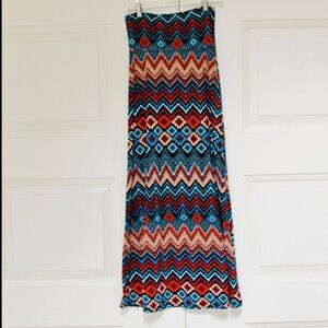 Promesa Womens Boho Pull On Rayon Spandex Print Maxi Skirt – Small